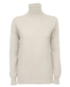 NEW FALL 24 - Women's Pure Cashmere Turtleneck Sweater Milk White