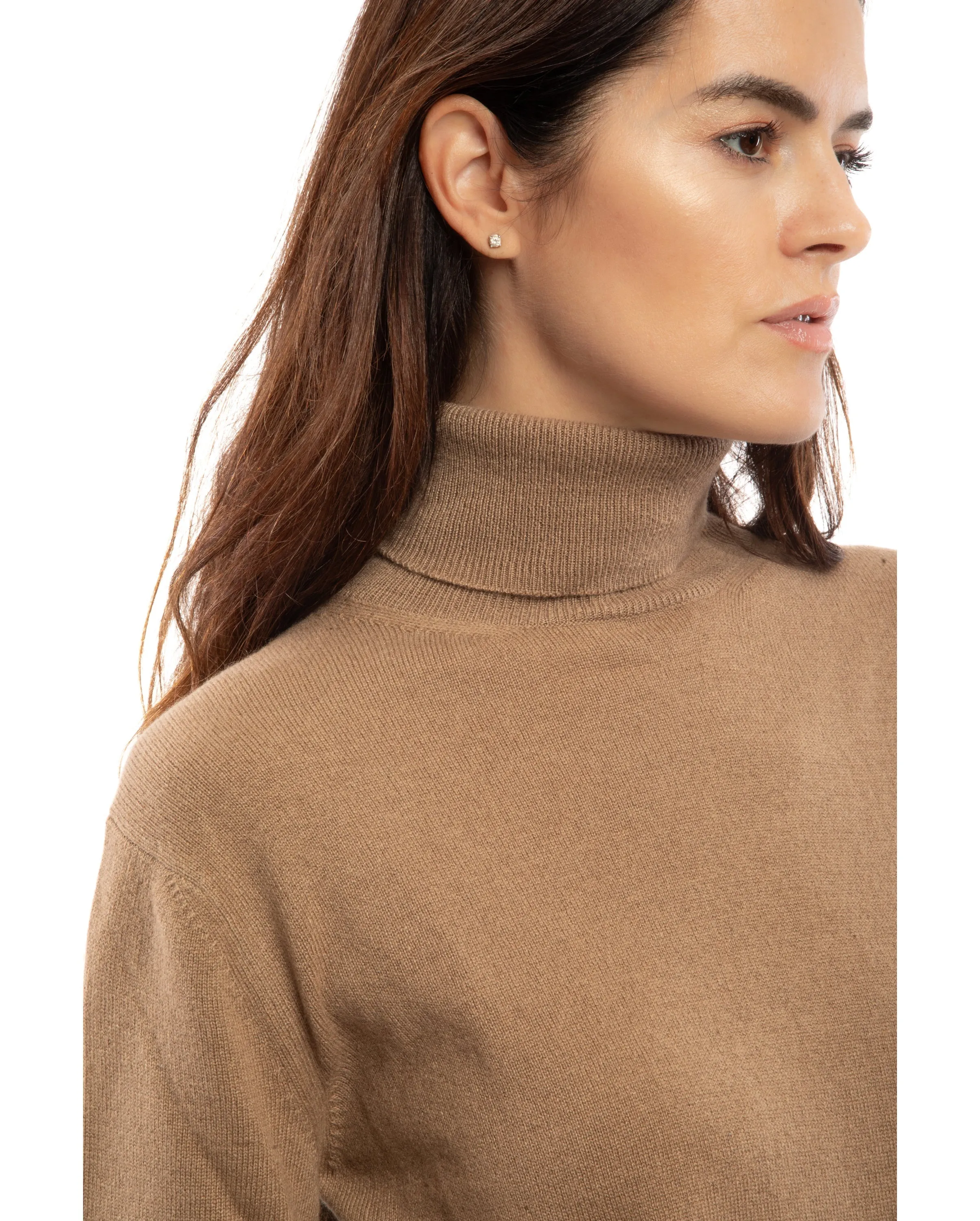NEW FALL 24 - Women's Pure Cashmere Turtleneck Sweater Milk White
