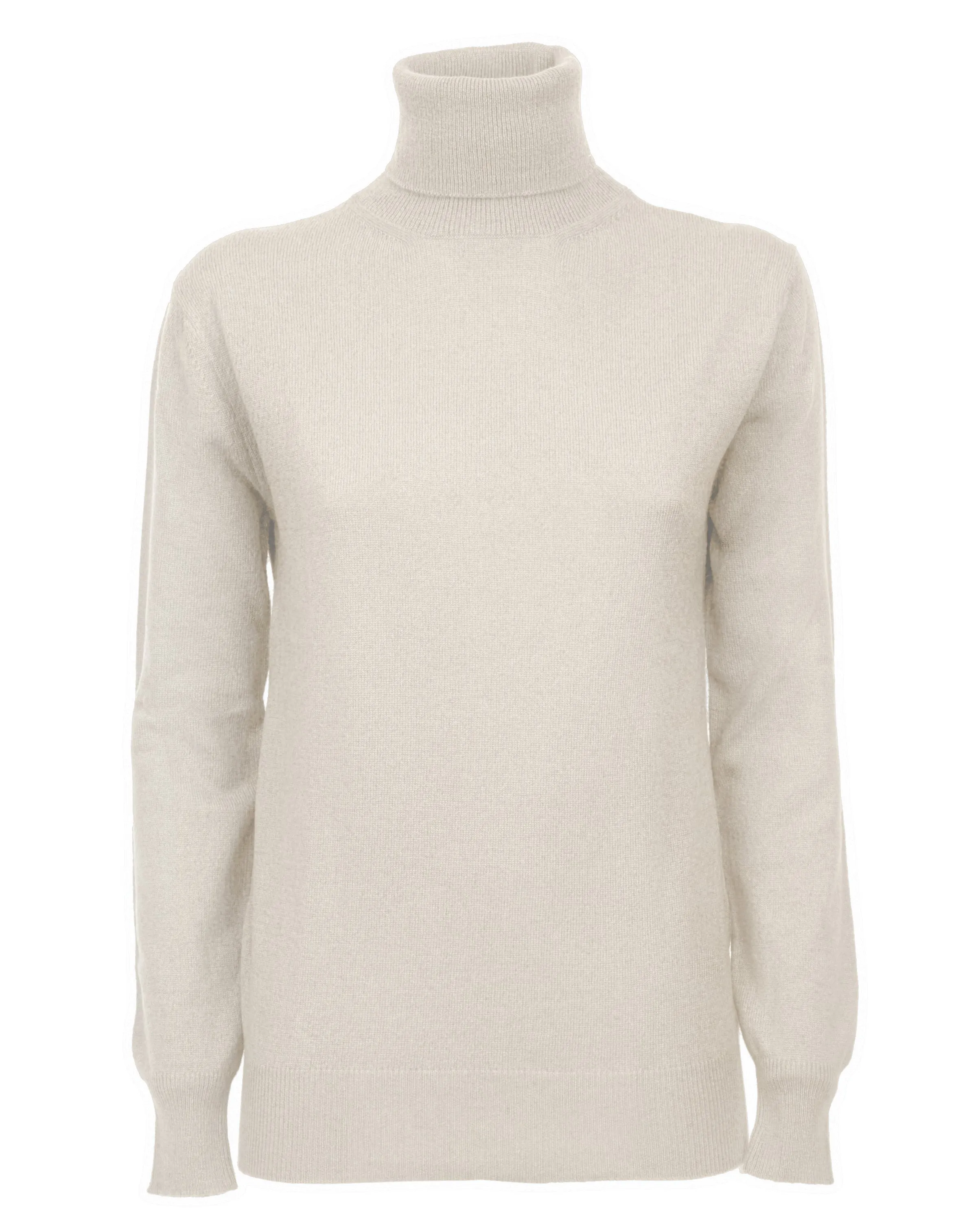 NEW FALL 24 - Women's Pure Cashmere Turtleneck Sweater Milk White