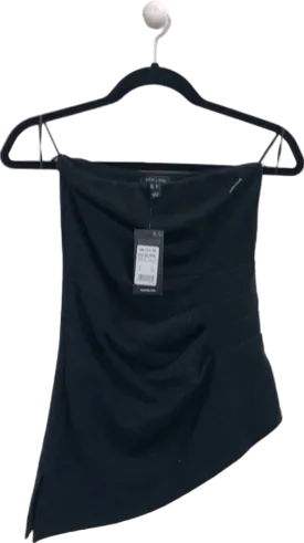 New Look Black Asymmetric Tube Top UK 6