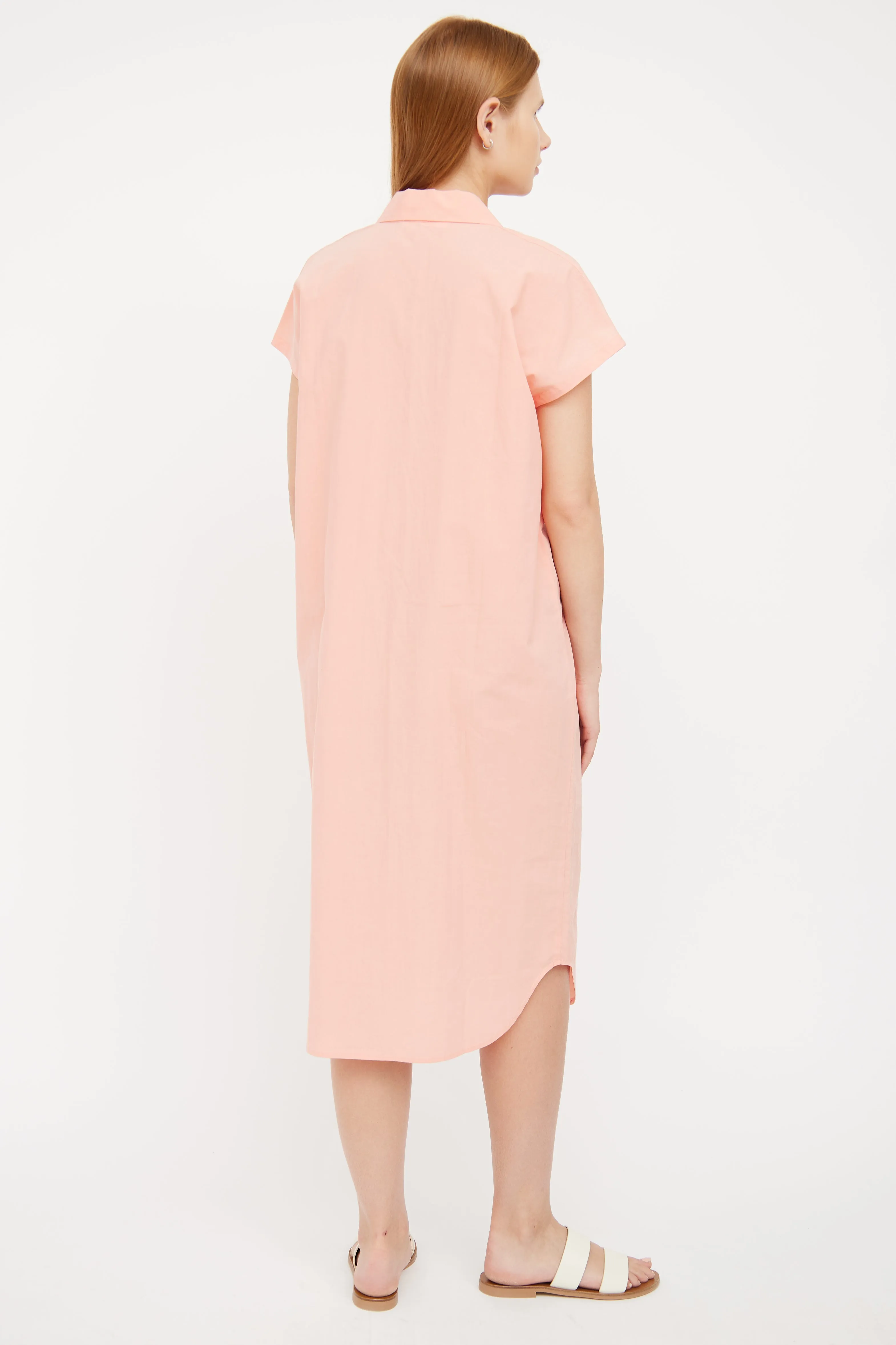 Orange Simple Shirt Dress