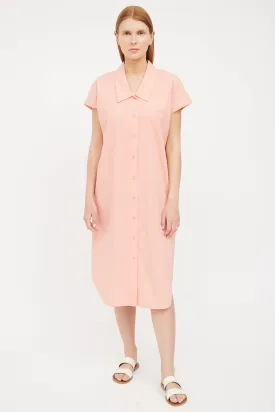 Orange Simple Shirt Dress