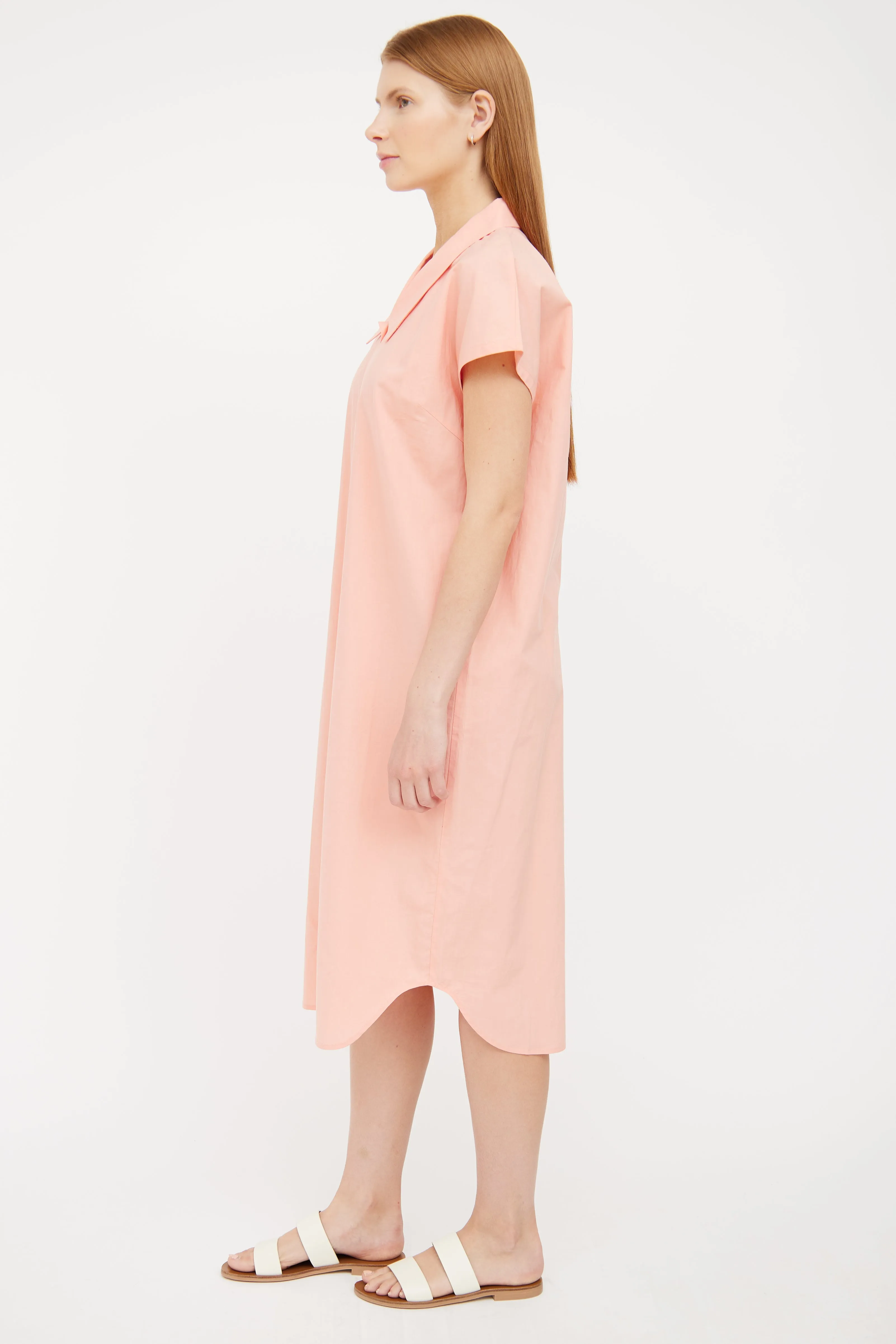 Orange Simple Shirt Dress
