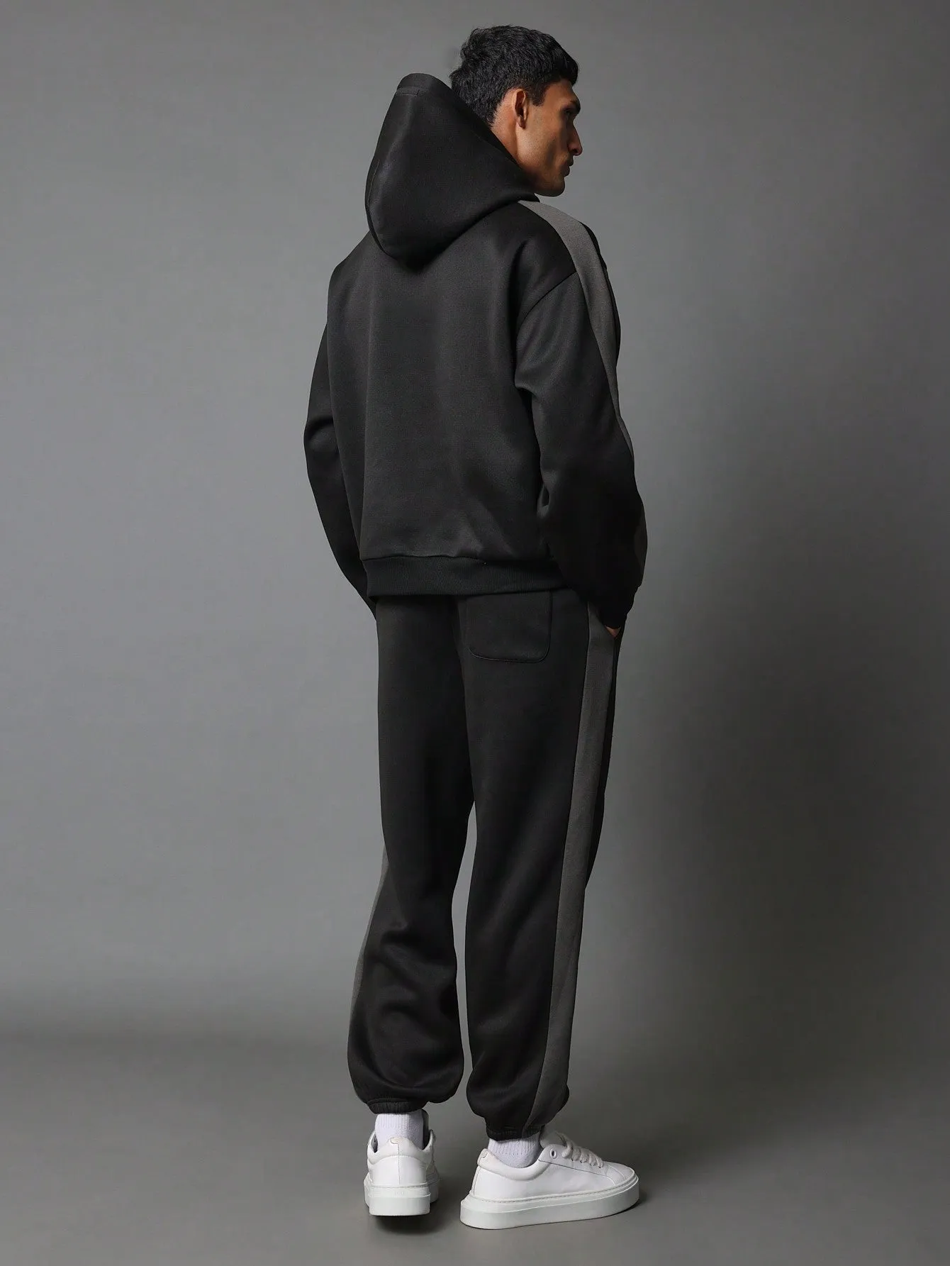 Overhead Regular Fit Hoodie And 90's Joggers With Colour Block Side Panels 2 Piece Set