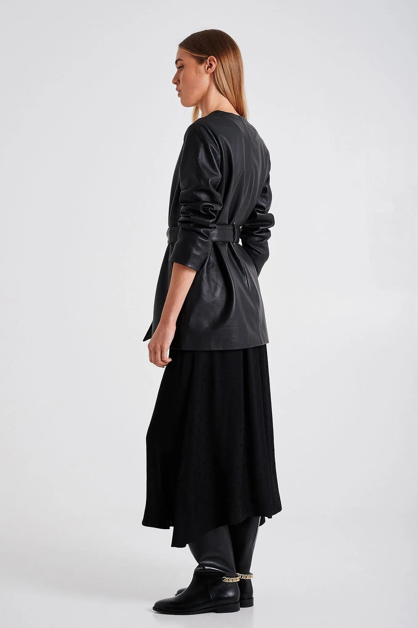 Overshirt leather jacket
