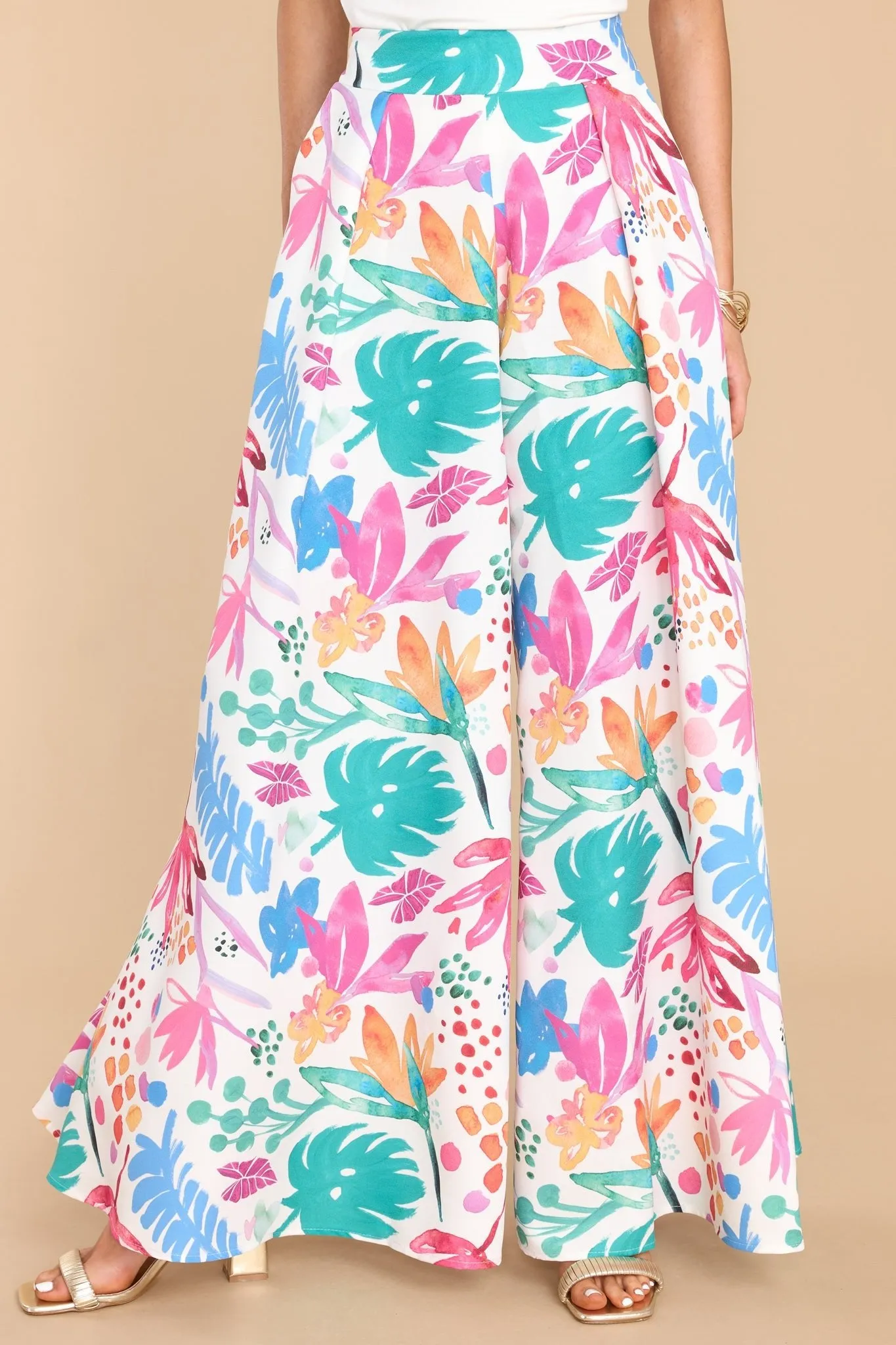 Play More White Multi Print Pants