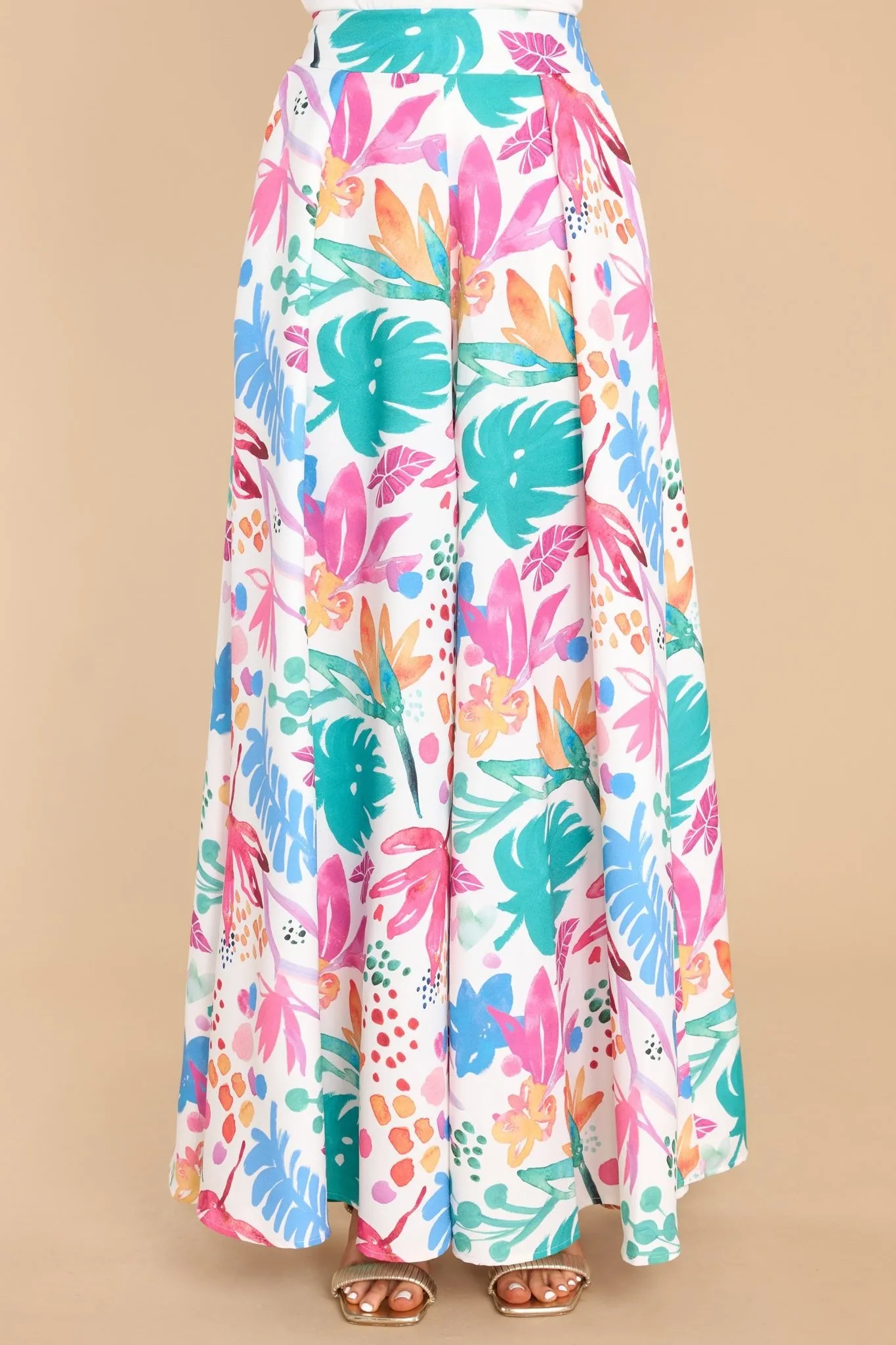 Play More White Multi Print Pants