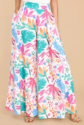 Play More White Multi Print Pants