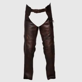 Premium Quality Vintage Brown Motorcycle Horse Riding Unisex Leather Chaps