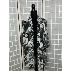 Sheer Cardigan -  Brown/White/Black -Print 617