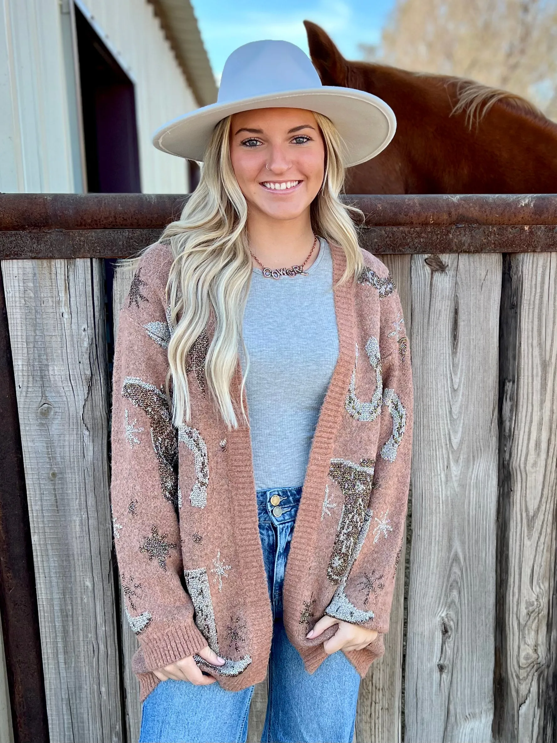 The Golden Horseshoe Cardigan*