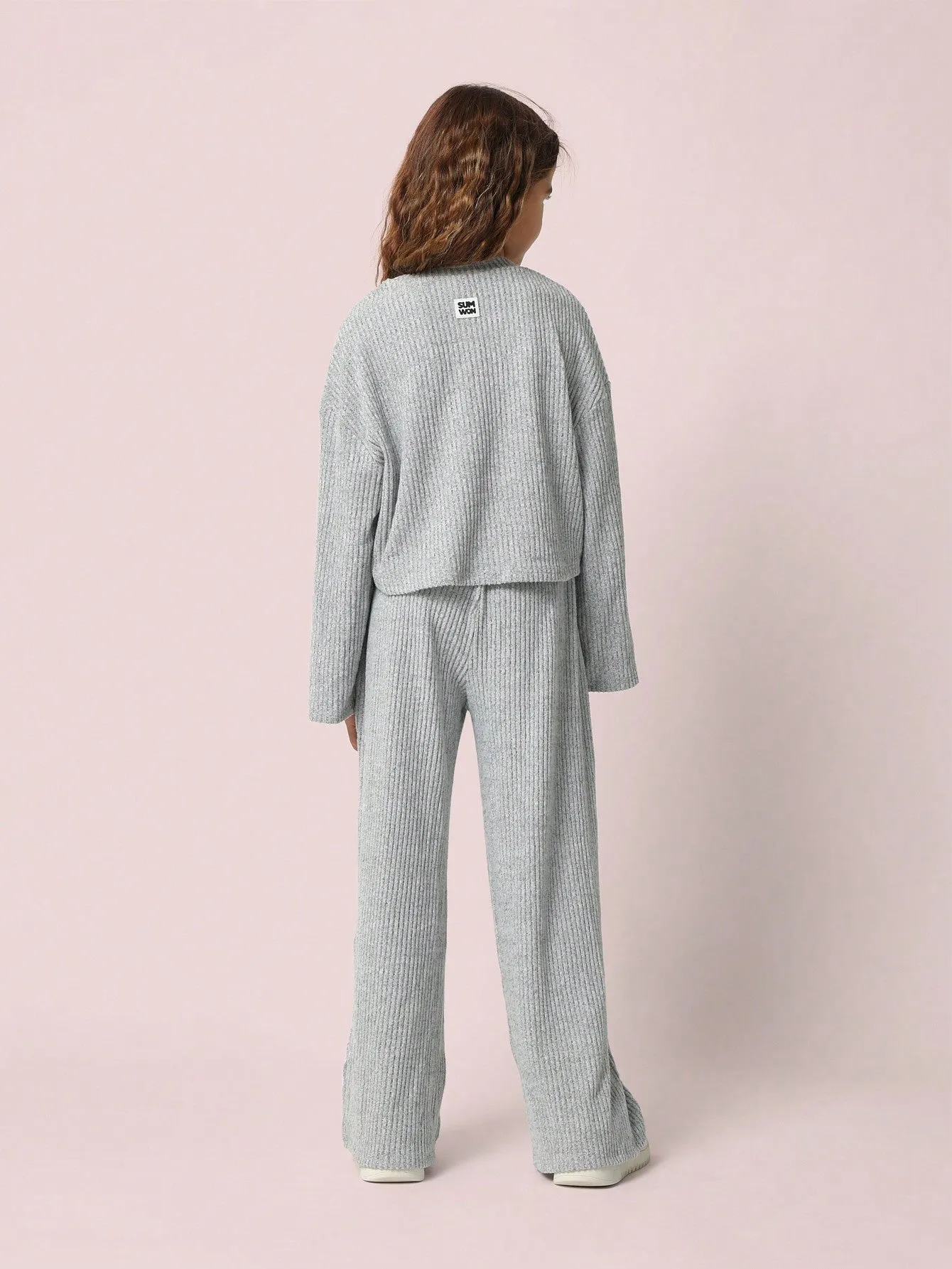 Tween Girls Cozy Rib Long Sleeve Shirt And Pant 2 Piece Set