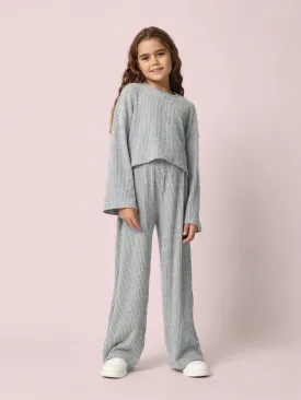 Tween Girls Cozy Rib Long Sleeve Shirt And Pant 2 Piece Set