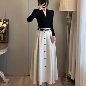 Two Pieces Suit Women's Base Velvet Slimming Dress Suit