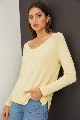 V Neck Raglan Sleeve Sweater