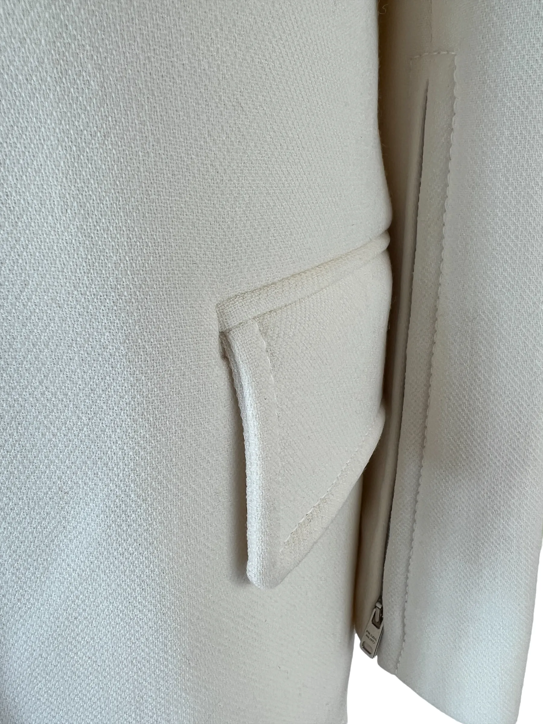White Wool Jacket and Skirt Set - S