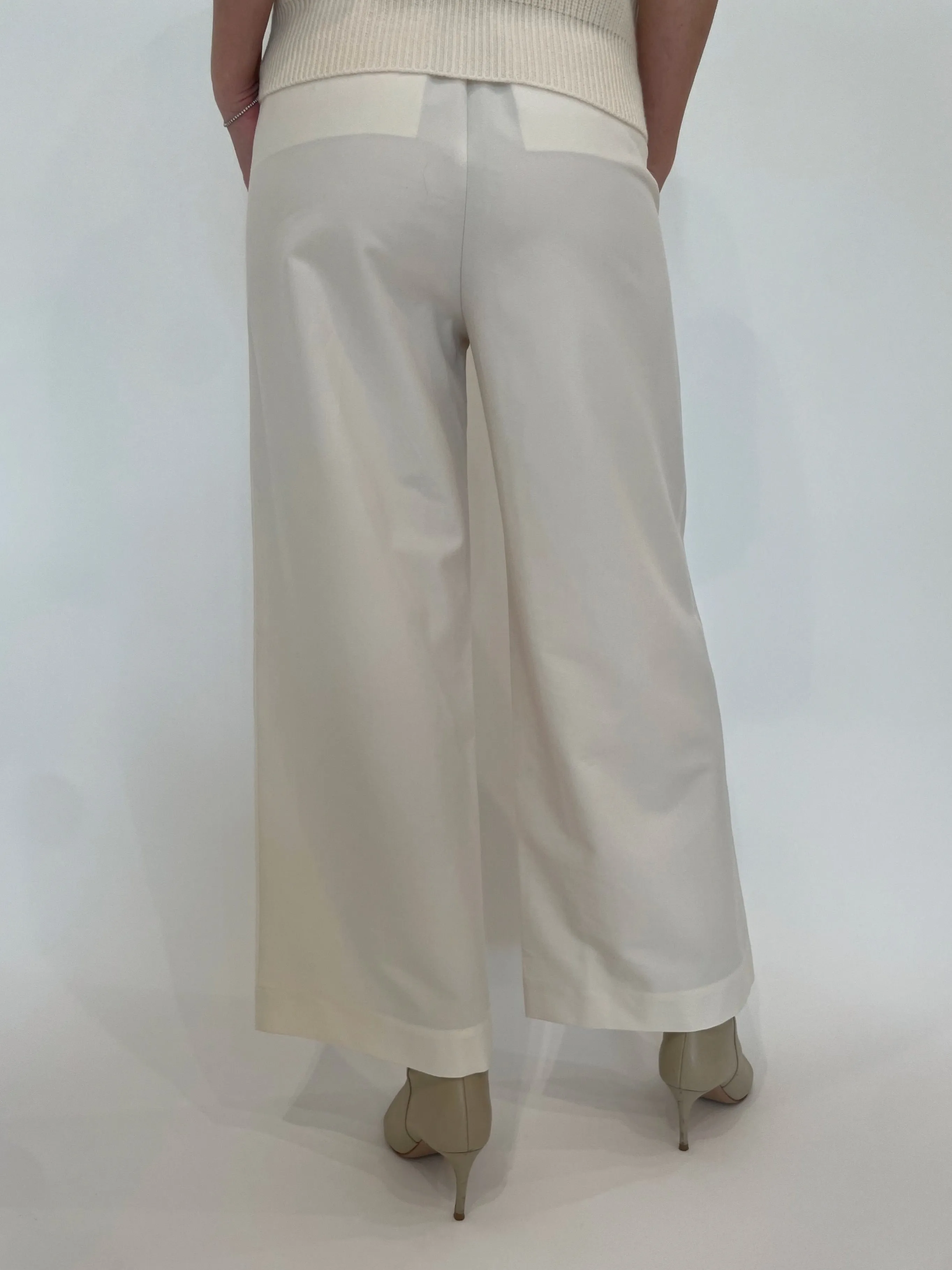 Wide Leg Pull-On Pants - Winter White