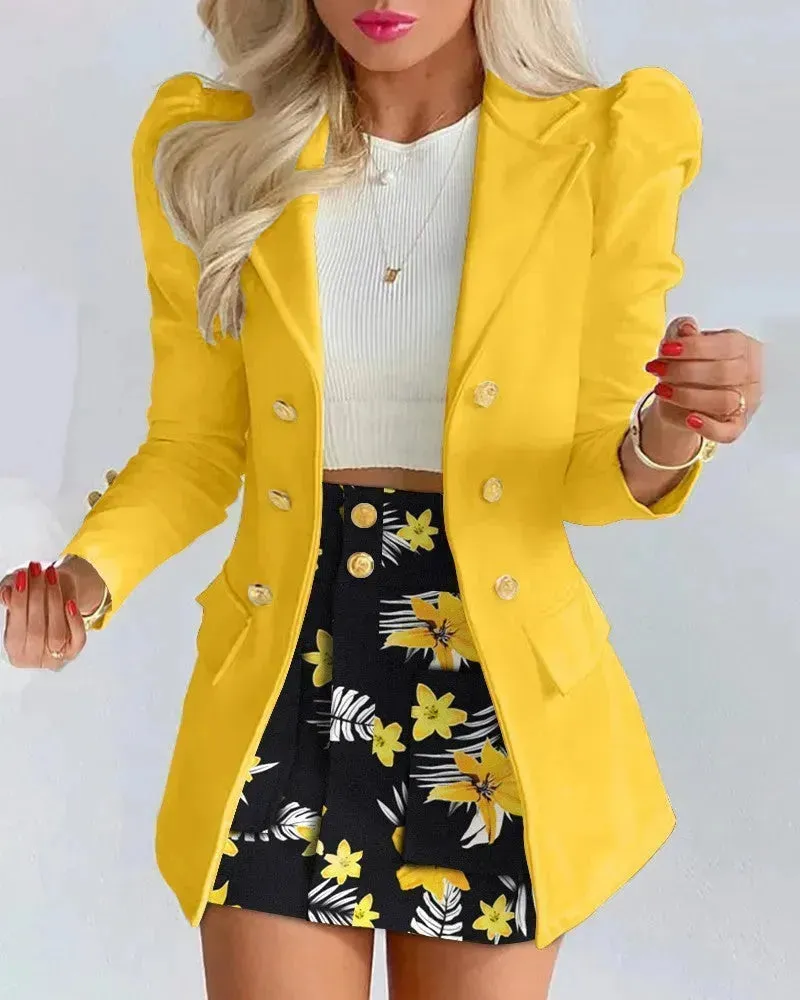 Women  Slim fitted Formal Fashion Short Skirt suit co ord skirt set for women