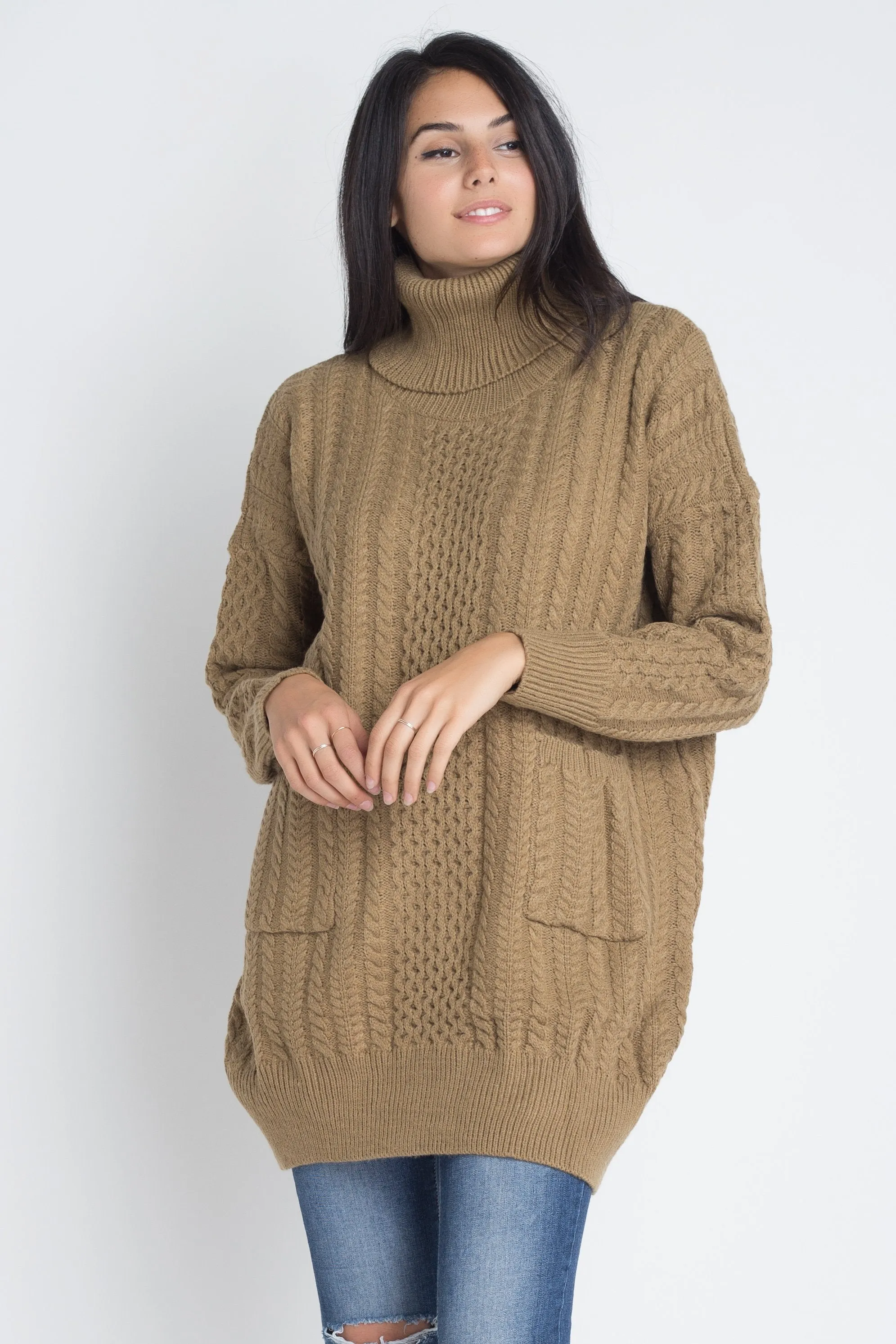 Women's Loose Fit Turtleneck Sweater