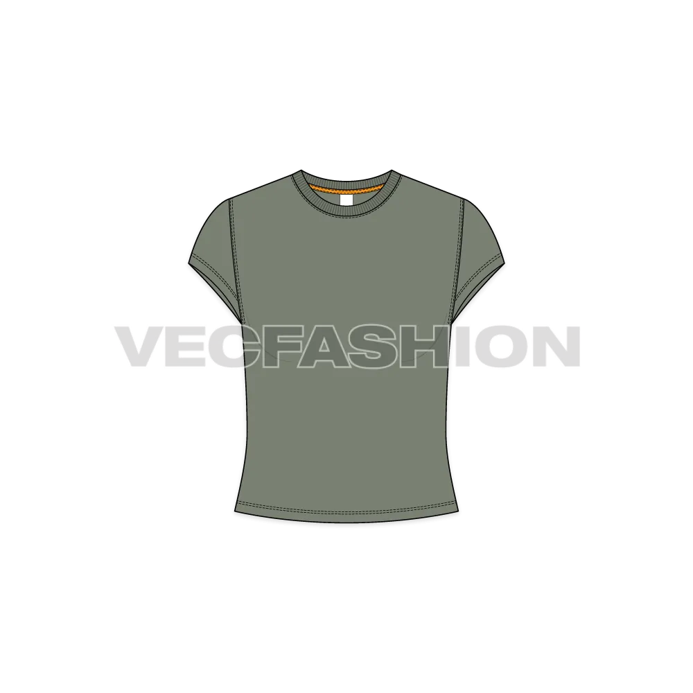 Women's Short Body Cap Sleeve T-shirt